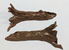 Marx Battleground Fallen Trees Terrain Marbled Hard Plastic Vtg 1960s Set of 2