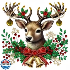JYXSJYYD 5D DIY Christmas Diamond Art Kits for Adults, Moose Diam