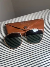 Rare Vintage Ray-Ban 1950s Bausch & Lomb Clip-on 48mm Sunglasses & Case