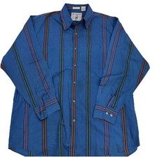 Vintage Manhattan Men's Classic Fit Single Needle Tailoring Button Down Shirt, L