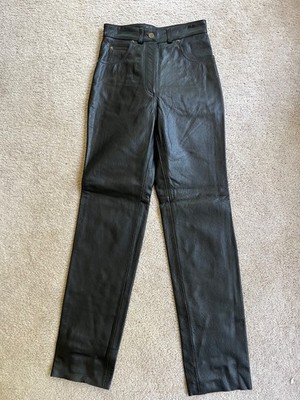 Black Leather Women's Pants Size 4 Very Soft Cow Hide