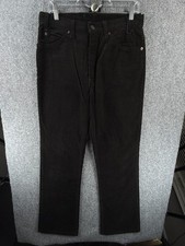 VTG Levis 517 Corduroy Pants Black Bootcut White Tab USA Cotton Blend ACTL 31X31