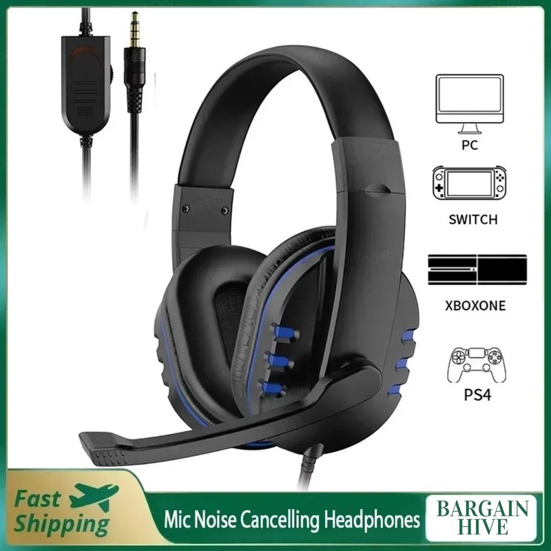 GAMING HEADSET WITH MICROPHONE MIC HEADPHONES FOR PC LAPTOP PS4 PS5 XBOX ONE UK