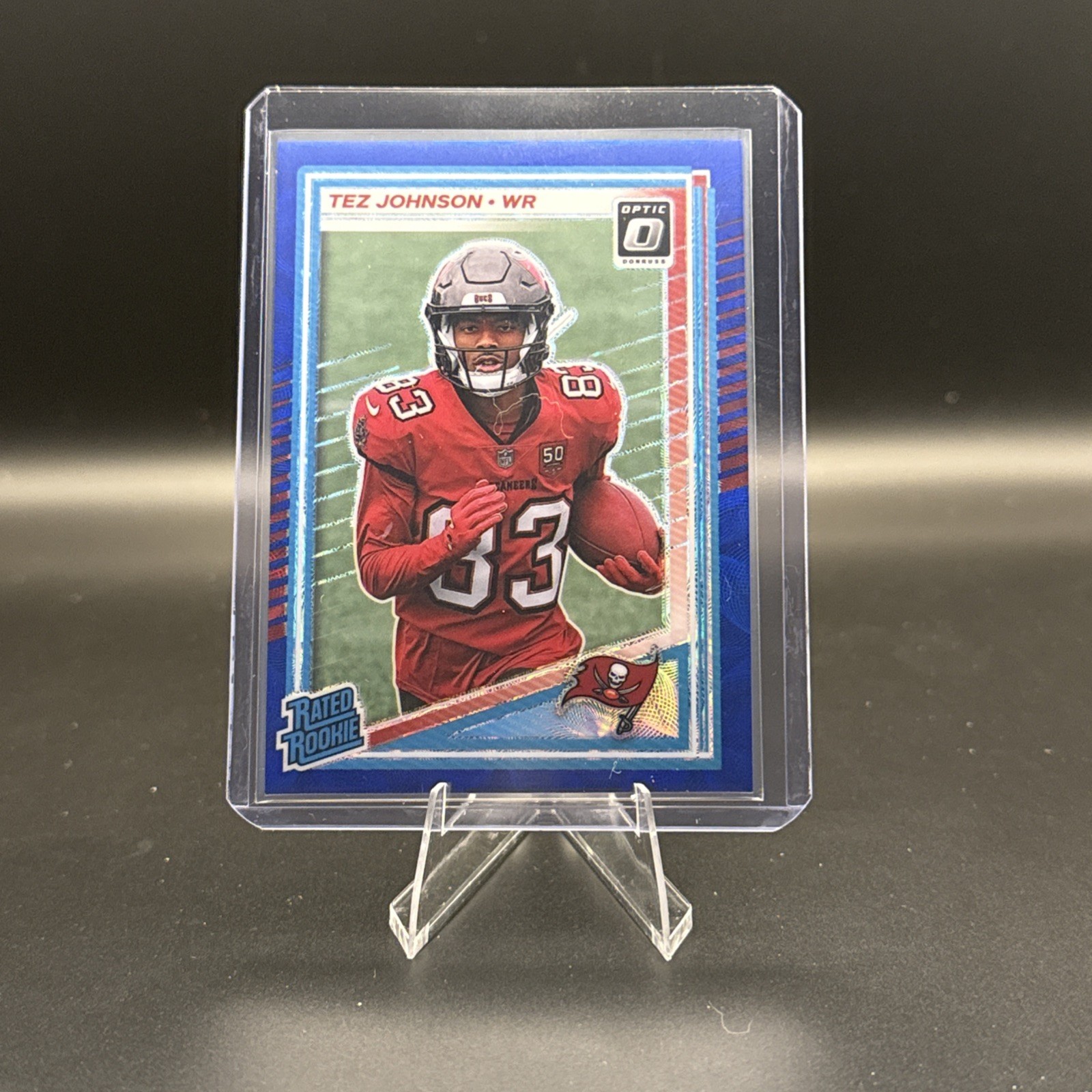 2025 Panini Donruss - Rated Rookie Tez Johnson #313 Optic Preview Blue Scope