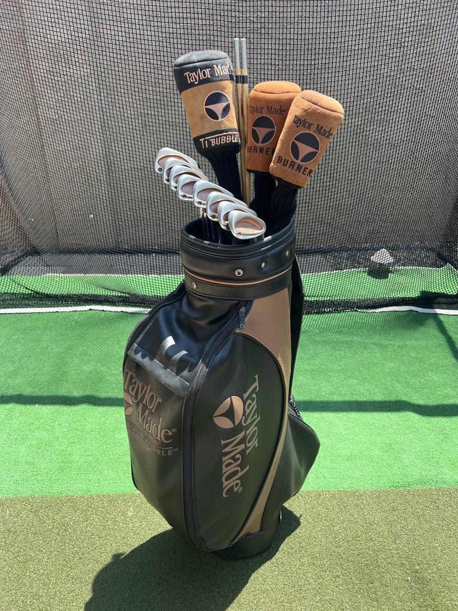 Vintage TaylorMade Burner Bubble Staff Golf Bag W/ Driver, 3W, 5W