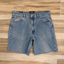 Vintage Levis SilverTab Baggy Fit Denim Shorts Made in USA Light Wash Mens 33