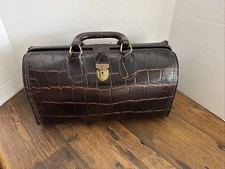 MCM UPJOHN Top Grain Cowhide/HOMA Brass Clasp W/Key, Doctor/Satchel Bag#1144 (C)