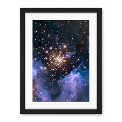 Hubble Space Starburst Cluster NGC 3603 Nebula Fireworks Framed Wall Art 18X24''