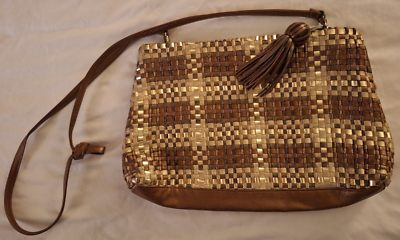 Sharif Vintage Bag with a Copper Gold Leather Rose. SUPER RARE Sharif Legacy Marbleized Rose Quilted Leather Shoulder Bag | HSN main image 4