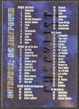 Checklist 1996 DC Universe Outburst Firepower Fleer Card #80 (NM)