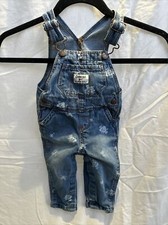 oshkosh B  gosh overalls Flower Print Denim Jean 6 months Rare