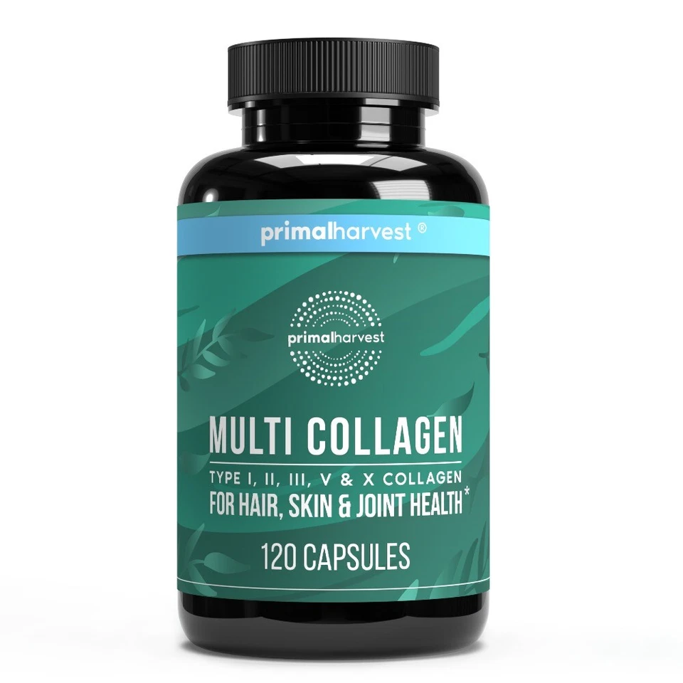 Primal Harvest Multi Collagen Overall Health120 Caps (I, II, III,V,X) Supplement - Image 2 of 4