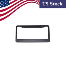 Universal Black License Plate Cover - Stainless Steel Frame Frontrear