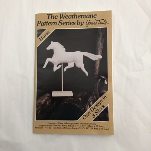 Vintage 80s Yours Truly Weathervane Soft Sculpture craft pattern Horse 3 sizes - Afbeelding 1 van 3