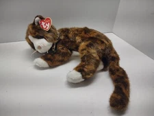TY 2006 Catalina The Calico Cat 12” Realistic Stuffed Plush Bow Ribbon