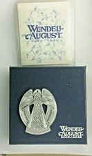 NOS 1990 Blessed Angel CUTOUT Holiday Ornament Wendell August Pewter