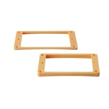 Set LP Style Guitar Neck & Bridge Pickup Frames Curved Mounting Rings Cream