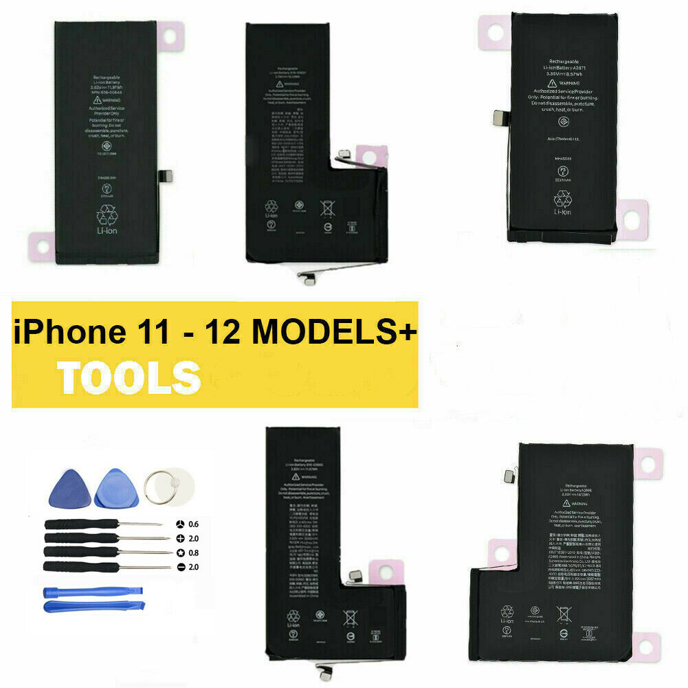 New Replacement Internal Battery For iPhone 11 12 Mini Pro Max + Tool Adhesive