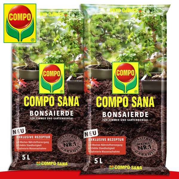 Compo Sana® 2 X 5 L Bonsaierde FüR Zimmer- Und Gartenbonsai NäHrstoffe Wachstum-image