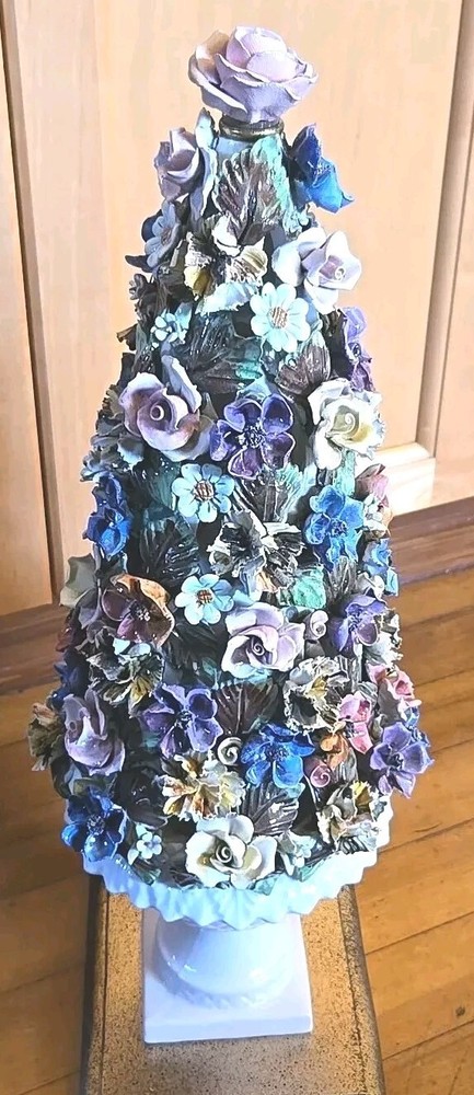 Vintage Porcelain Flower Tree.  Made In Italy  Christmas Tree