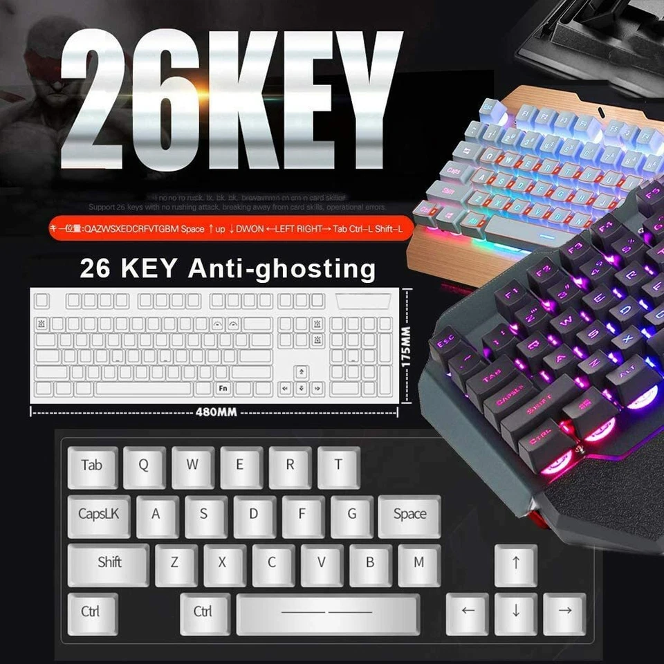 XINMENG Gaming Keyboard Mouse Mousepad 3 in 1 Combo Wired RGB Backlit for Gamer - Image 3 of 4
