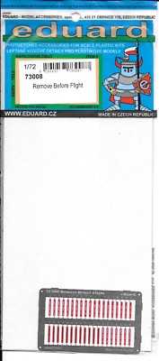 Eduard Painted Etch, Remove Before Flight Flags 1/72  73 008  ST