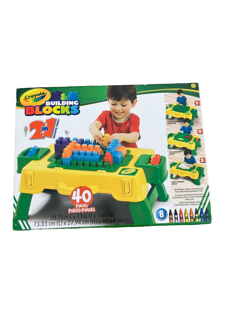 New Crayola in Building Blocks Activity Table 40 Pieces Crayons  Drawling