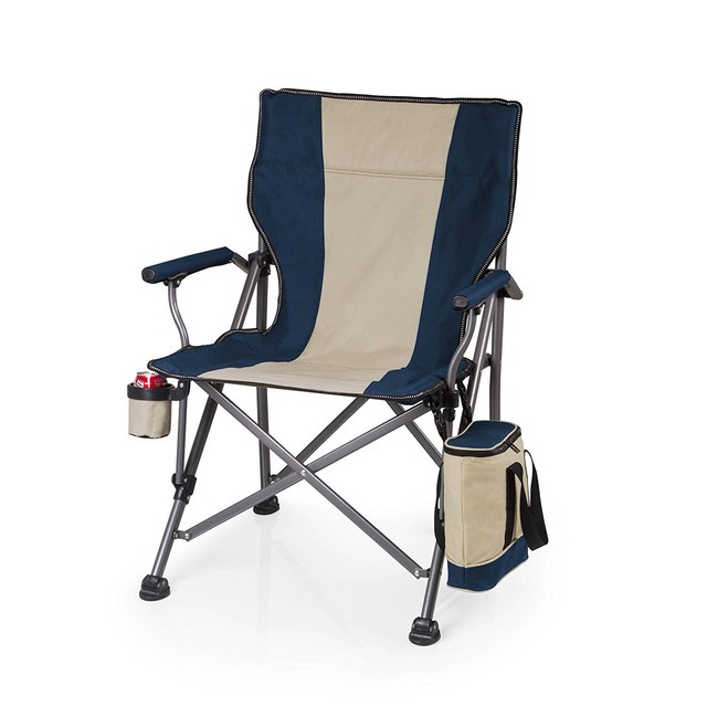 Picnic Time Big Bear Xxl Camp Chair 500lb Capacity With Cooler Bag Cup Holder