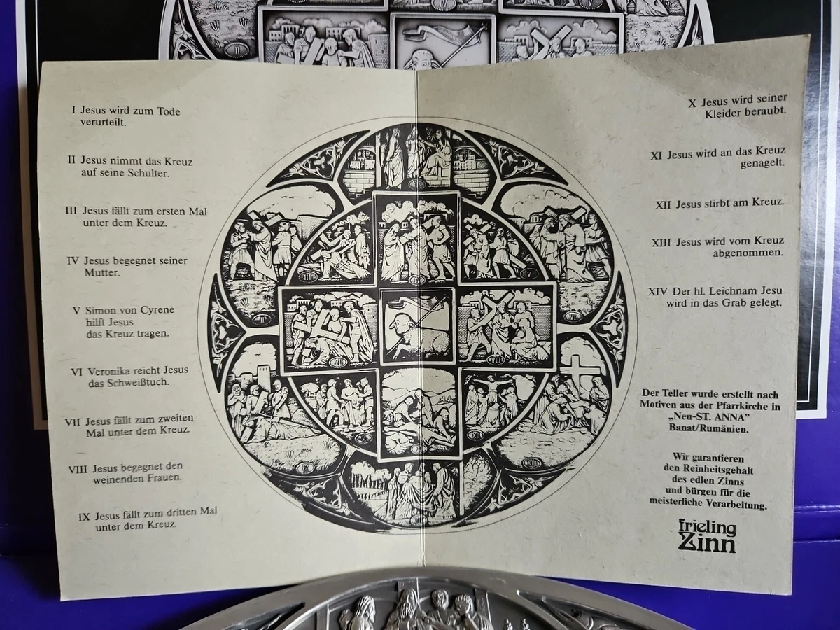 Frieling Zinn-Teller "Der Kreuzweg", Zinngehalt 95%, Durchmesser 32 cm