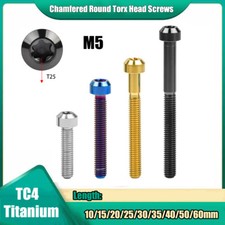 Titanium Bolts M5x10/15/20/25/30/35/40/50/60mm Chamfered Round Torx Head Screws
