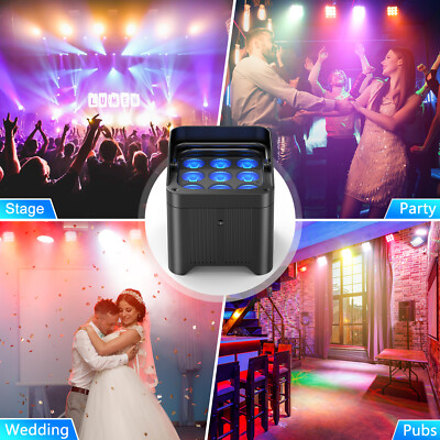 Waterproof 9x25W Par Light RGBWA+UV App Control Outdoor Wedding Music Festival