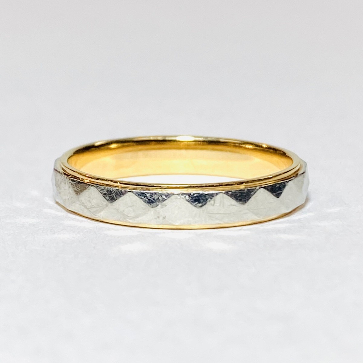 ゴールド【 4mm×23mm 】18k (701同サイズ) 18K Yellow Gold Filled CZ Band Men Women Wedding Engagement