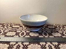 Antique Mocha Ware Bowl, Good Condition, Stripped Design, Late 1800  s-1900