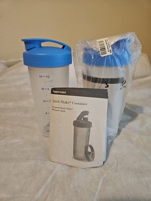 NEW!!  Set Of 2 Tupperware Quick Shake 20 oz. Drink Shaker Sheer w/ Blue Seal