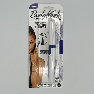 BIC BodyMark Temporary Tattoo Markers Fine Tip Blue Skin Safe