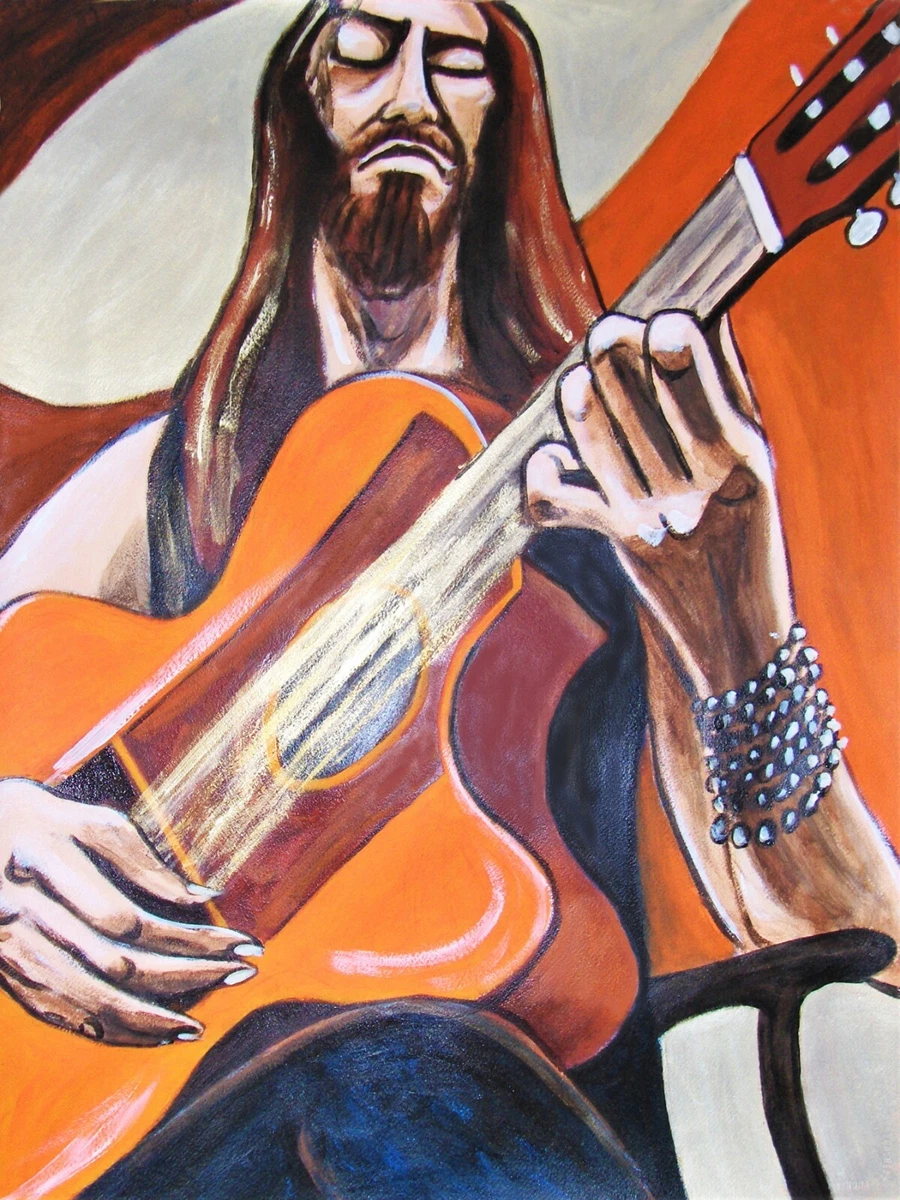 ESTAS TONNE PRINT poster classical flamenco spanish guitar concert troubador amp