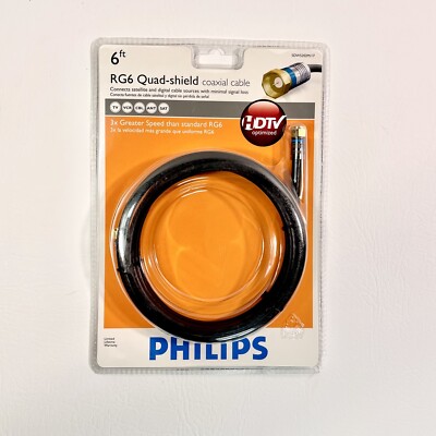 Philips RG6 Quad Shield Coaxial Cable 6 ft