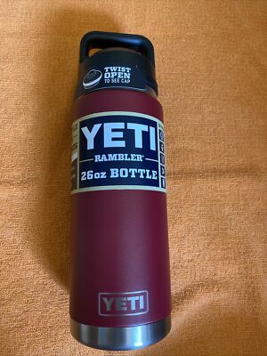 YETI Rambler 26 oz Harvest Red BPA Free Bottle with Chug Cap NEW