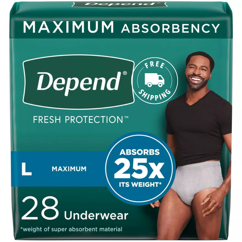 Depend Fresh Protection Incontinence Underwear for Men Adult