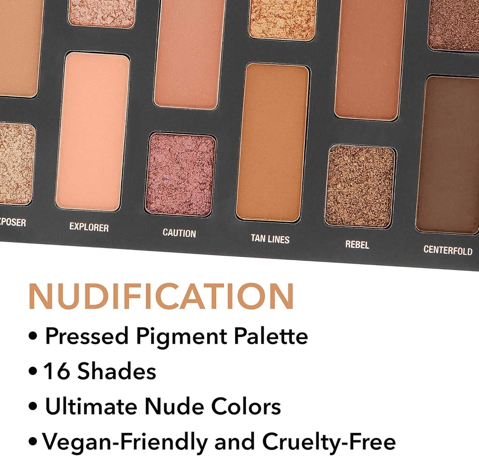 W7 Nudification Pressed Pigment Palette 16 High Impact Nude Colors Flawless - Image 2 of 4