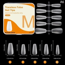 ﻿100Pcs/box Single Size Full Cover False Nail Tips Clear Press On The Tip