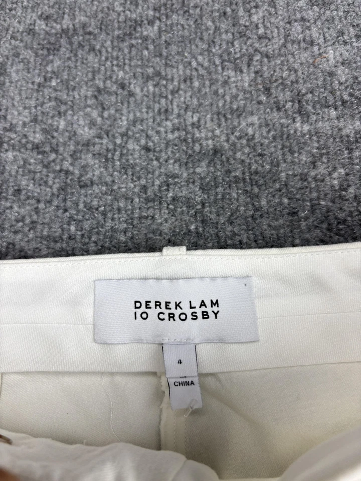 Calça Derek Lam 10 Crosby Feminina 4 Listras Laterais Arco-íris Branca Alongamento - Imagem 2 de 4