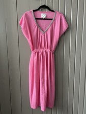 Molly Bracken Lili Sidonio Pink Women’s V-Neck Small Tie Back Midi Dress NWOT