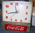 Vintage Glass and metal Coca Cola Clock, 12.5"×11", Clock Runs, No bulb, Rare!