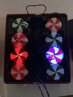 Christmas Mint Lights Strings Musical Gemmy 2009 Sensor Blinking Working Rare