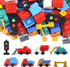 30 Pcs Engineering Vehicle Erasers for Kids,3D Take Apart Pencil Erasers Puzzle