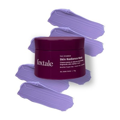 Foxtale De-Tan Face Mask for Glowing Skin|Clay Mask with Lactic Acid for Tan 75g