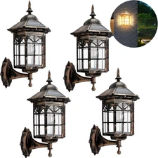 1-4Pack Solar Wall Lanterns Outdoor Waterproof LED Solar Deck Fence Lights New