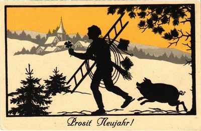 PC CHIMNEY SWEEPER HAPPY NEW YEAR (a73865)