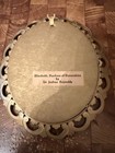 Vintage Round Brass Picture Frame with Quilted Inset and Lady Portrait 7.5x5.5 — photo 3